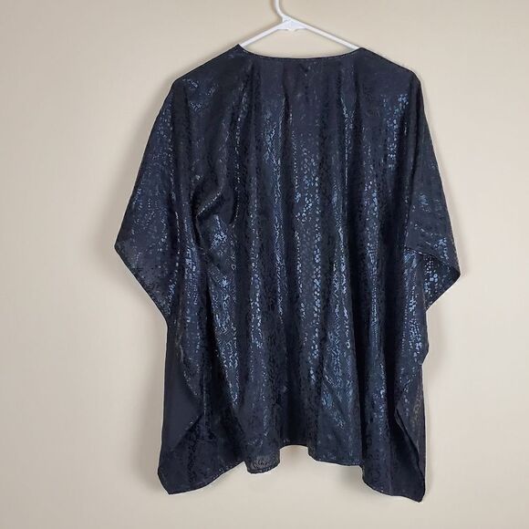 Michael Michael Kors Black Snake Print Flutter Blouse Size Small/Medium - Picture 6 of 8